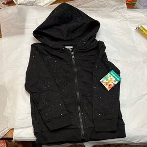 Garanimals Black iridescent glitter zip up light weight Hoodie